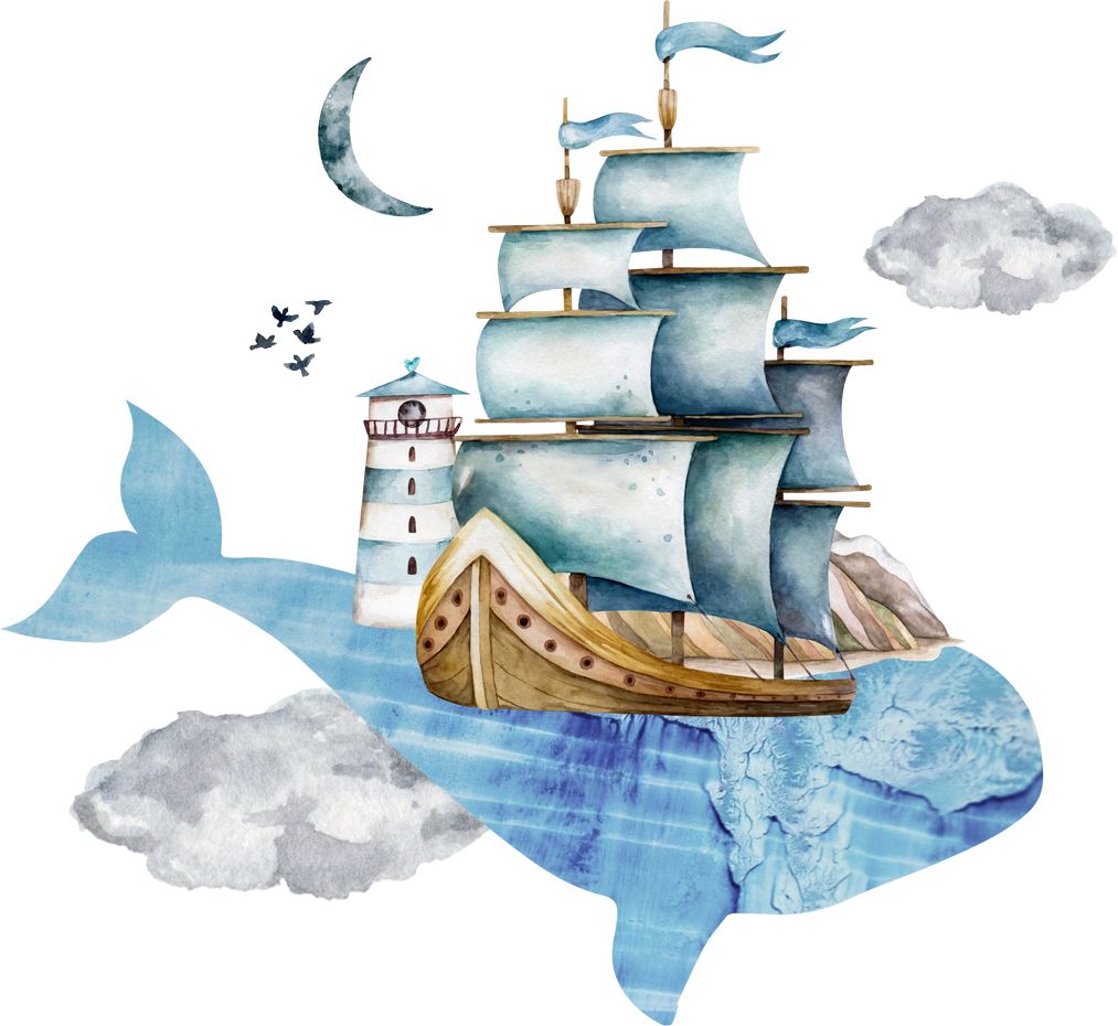 Watercolor dream ship