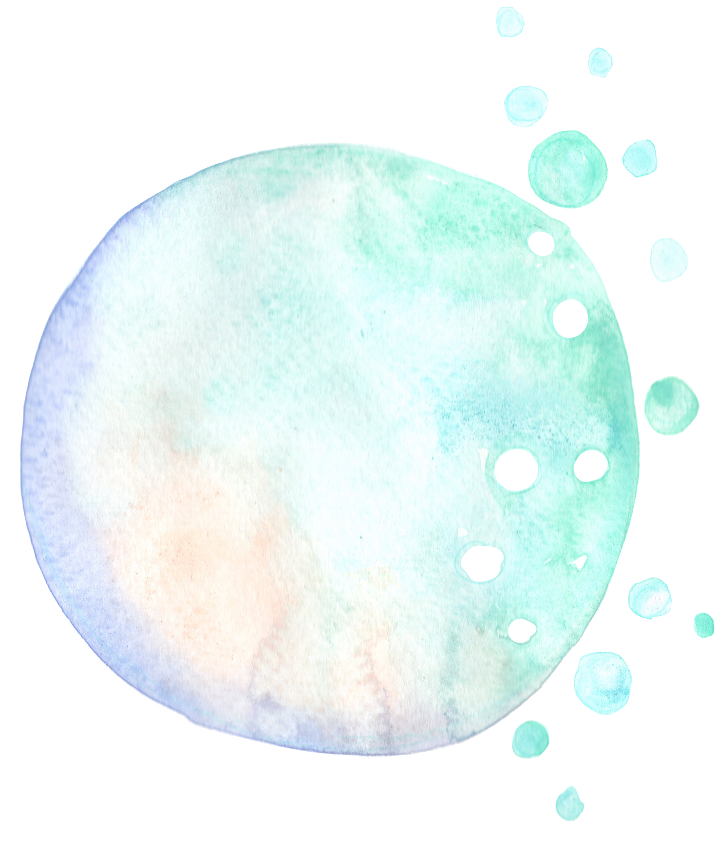 Abstract water bubble watercolor banner .