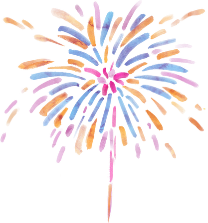 Mixed Tropical Watercolor Fireworks