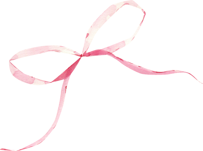 Watercolor pink bow clipart.