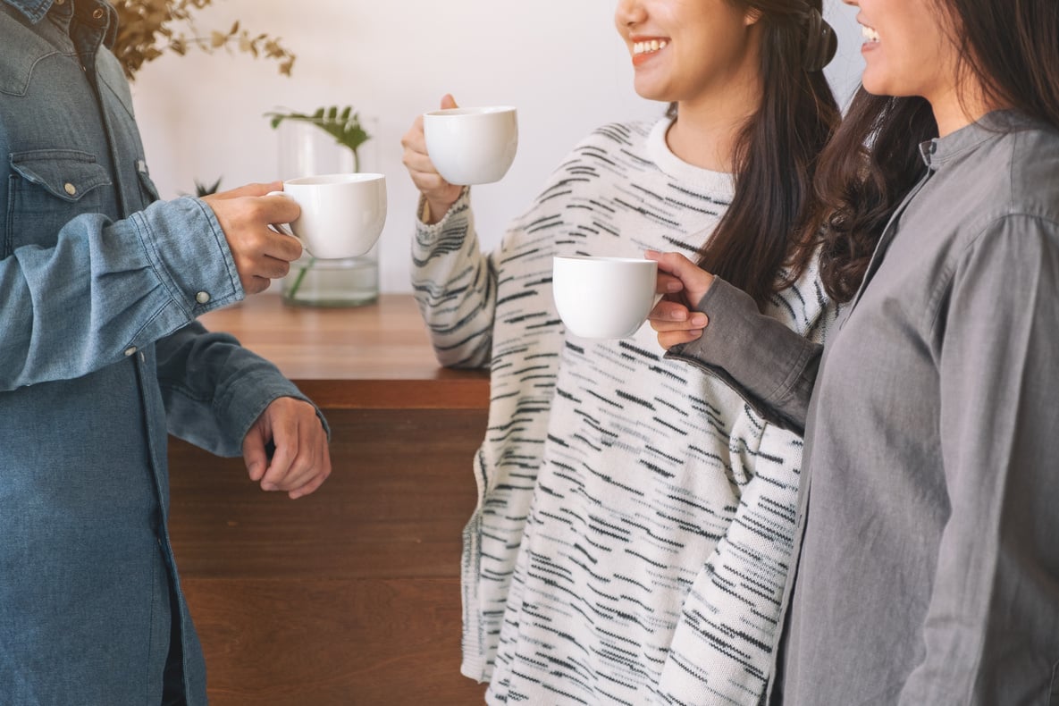 People enjoyed drinking coffee together